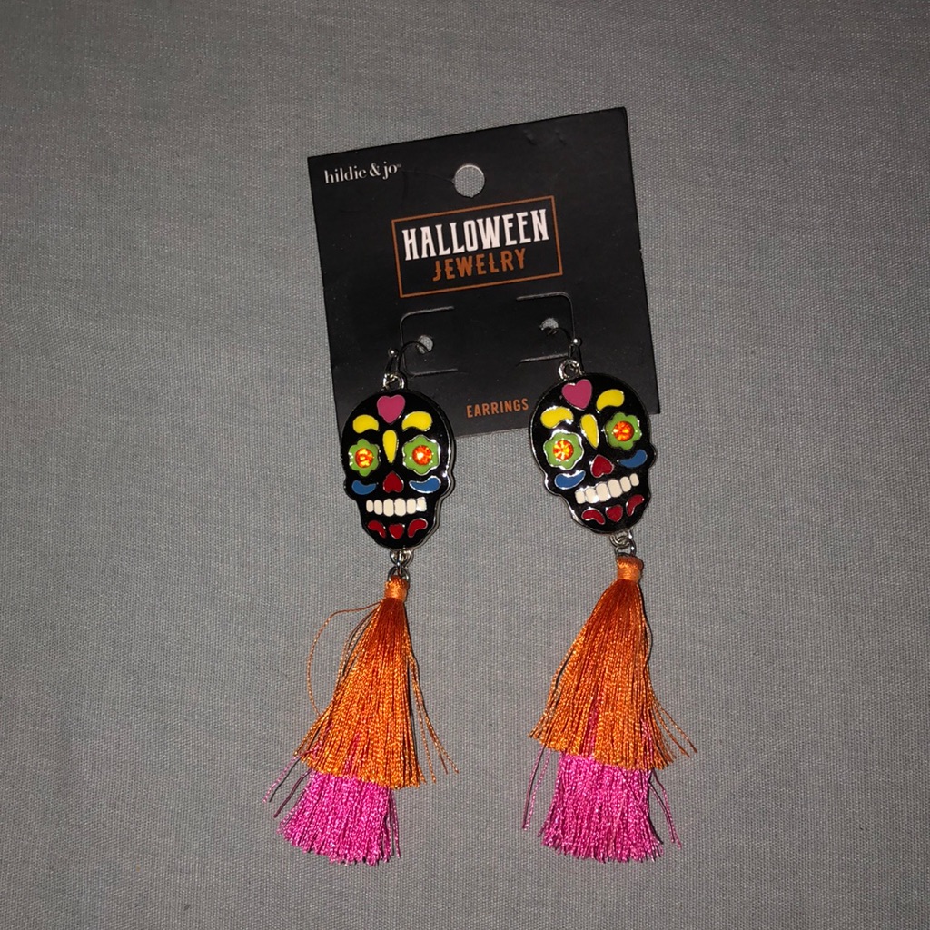 Halloween Costumes Day Of The Dead Mask Earrings